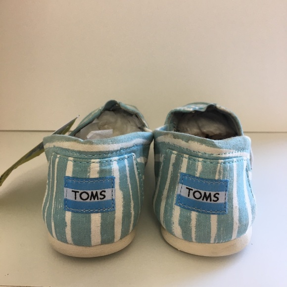 Toms Pale Blue Painted Stripe Slip On - Picture 5 of 9